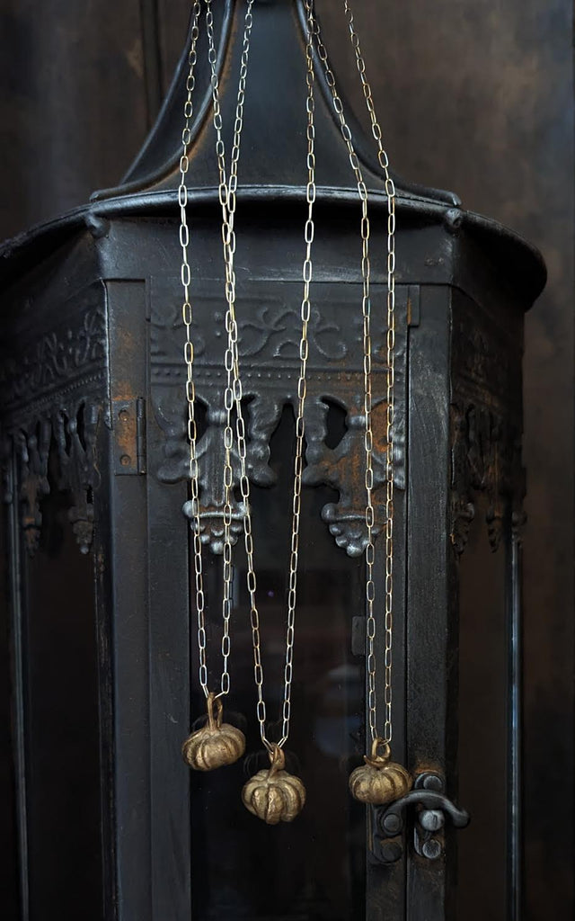 Bronze Pumpkin Charm Necklaces