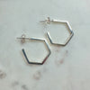 Hexagon Hoop Earrings - Size Medium