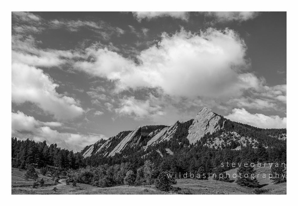 Flatirons With Clouds (BW)
