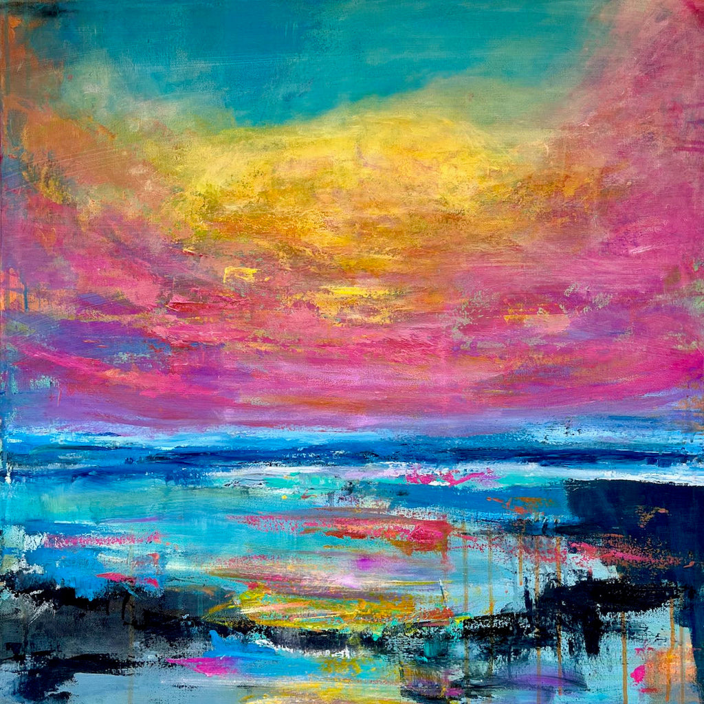 Abstract Sunset over the Sea