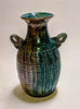 Raku Vase with Incised Pattern and Two Ears