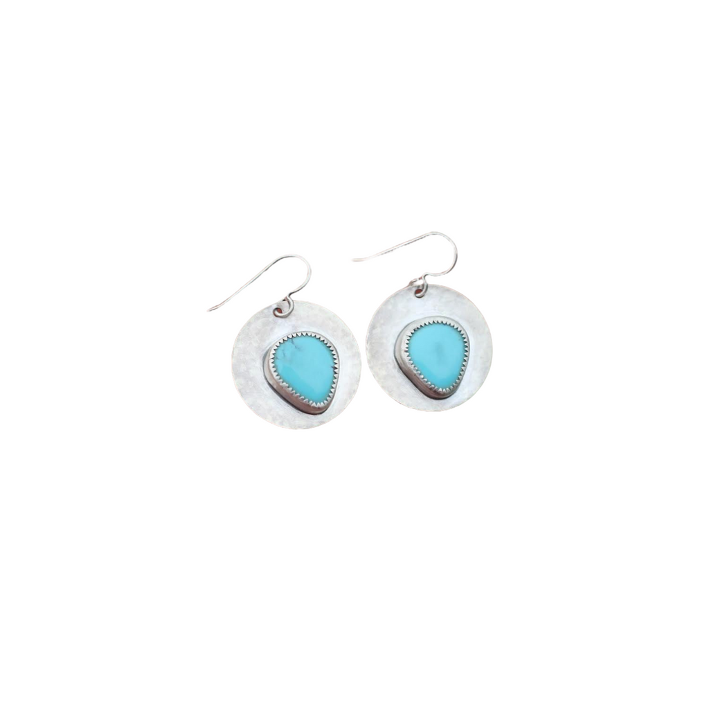 Textured Turquoise Dangle Earrings (light)