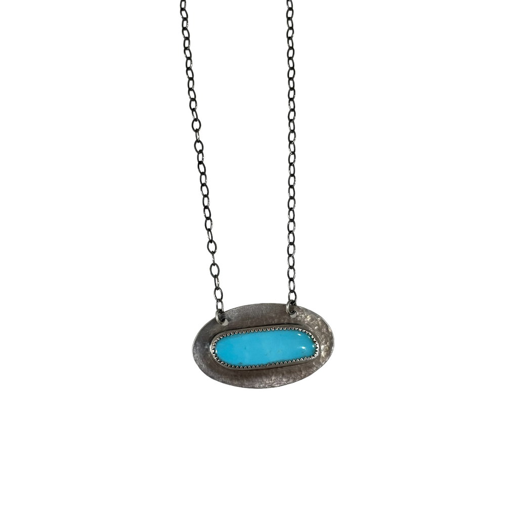 Textured Turquoise Statement Necklace