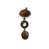 Sterling Silver Pendant with Agate drusy, rusty washer, yellow garnet, carnelian