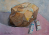 Still Life - rock and paint tubes